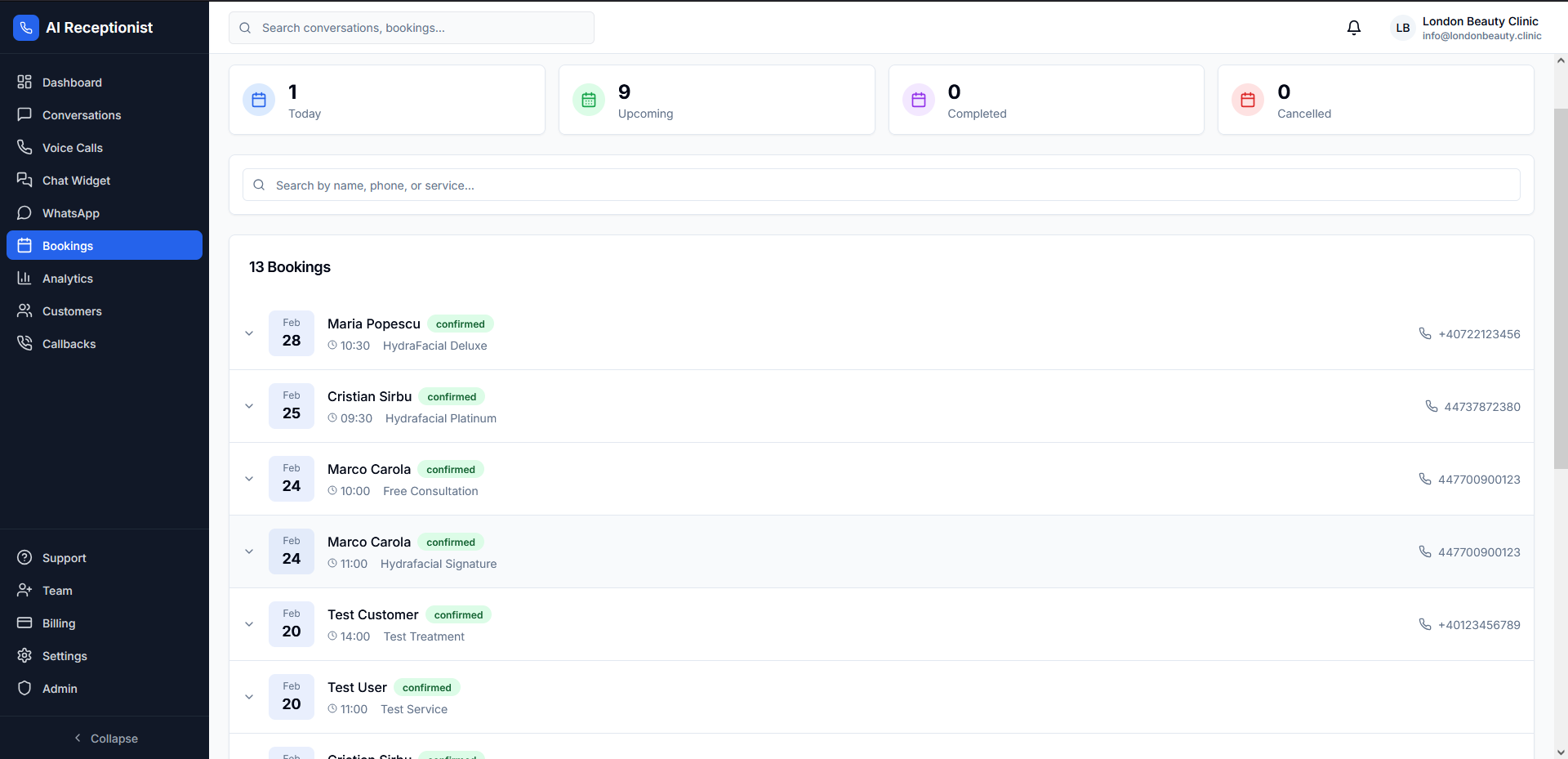 Gestion des Reservations